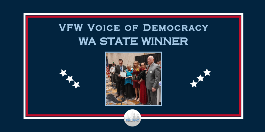 VFW Voice of Democracy WA State Winner