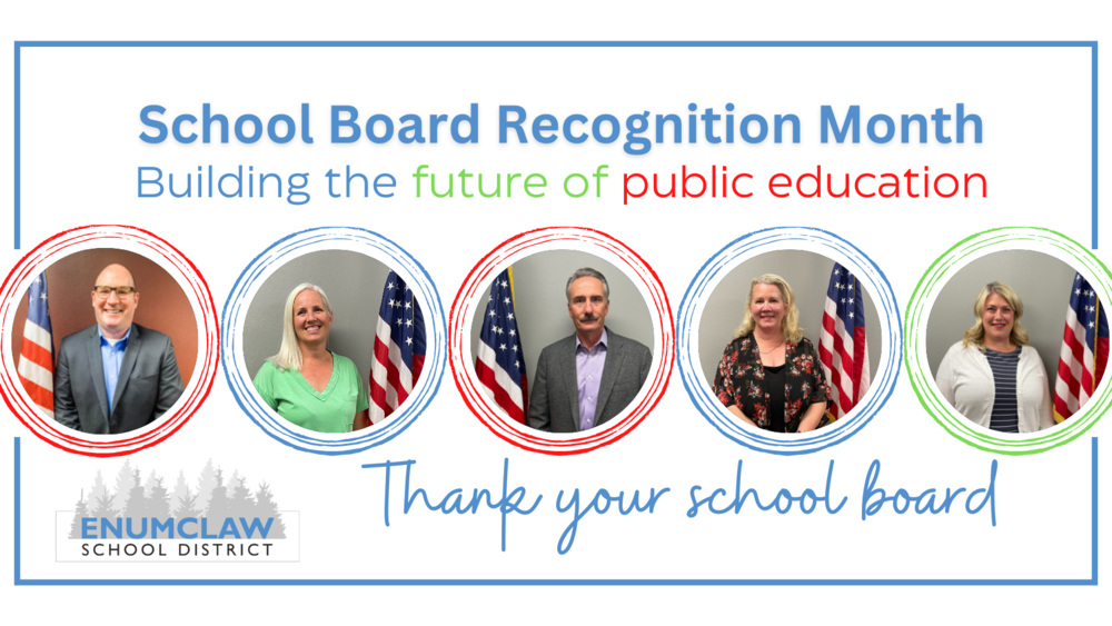 School Board Recognition Month with pictures of School Board Directors