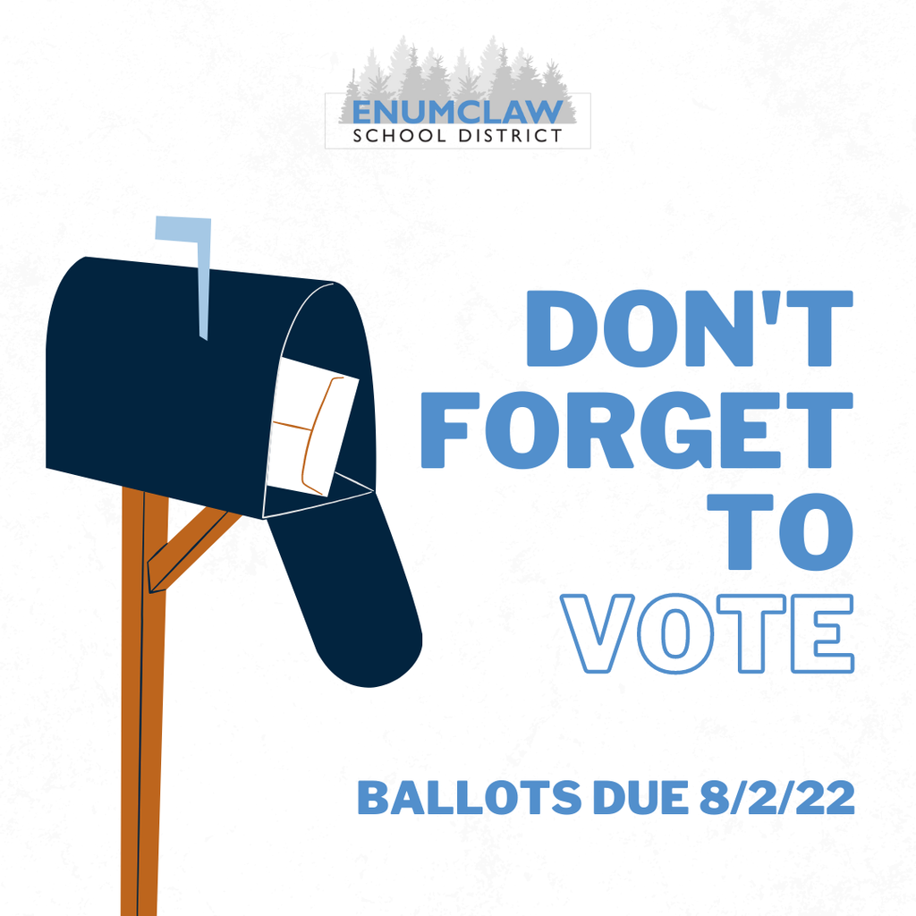 Dont Forget to Vote with mailbox Ballots due 8/2/22
