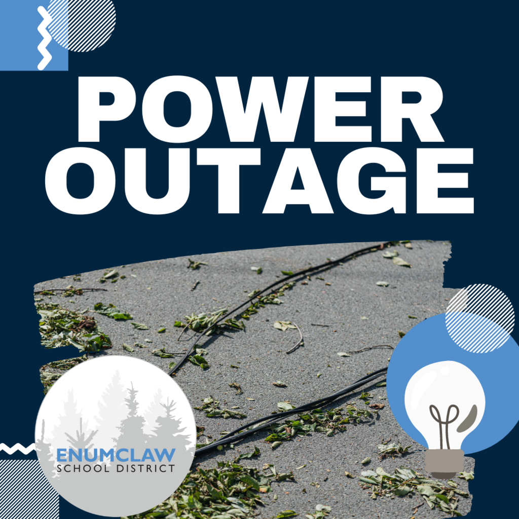 Power Outage photo with downed power lines and ESD logo