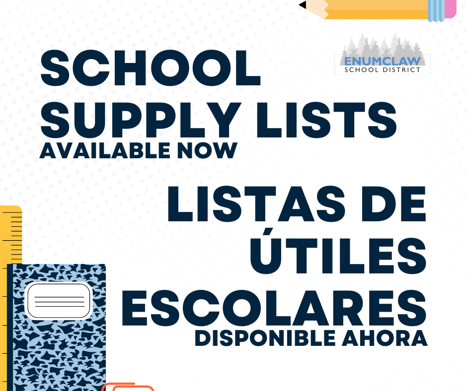 School Supply Lists Available Now - Listas De Utiles Escolares Disponible Ahora